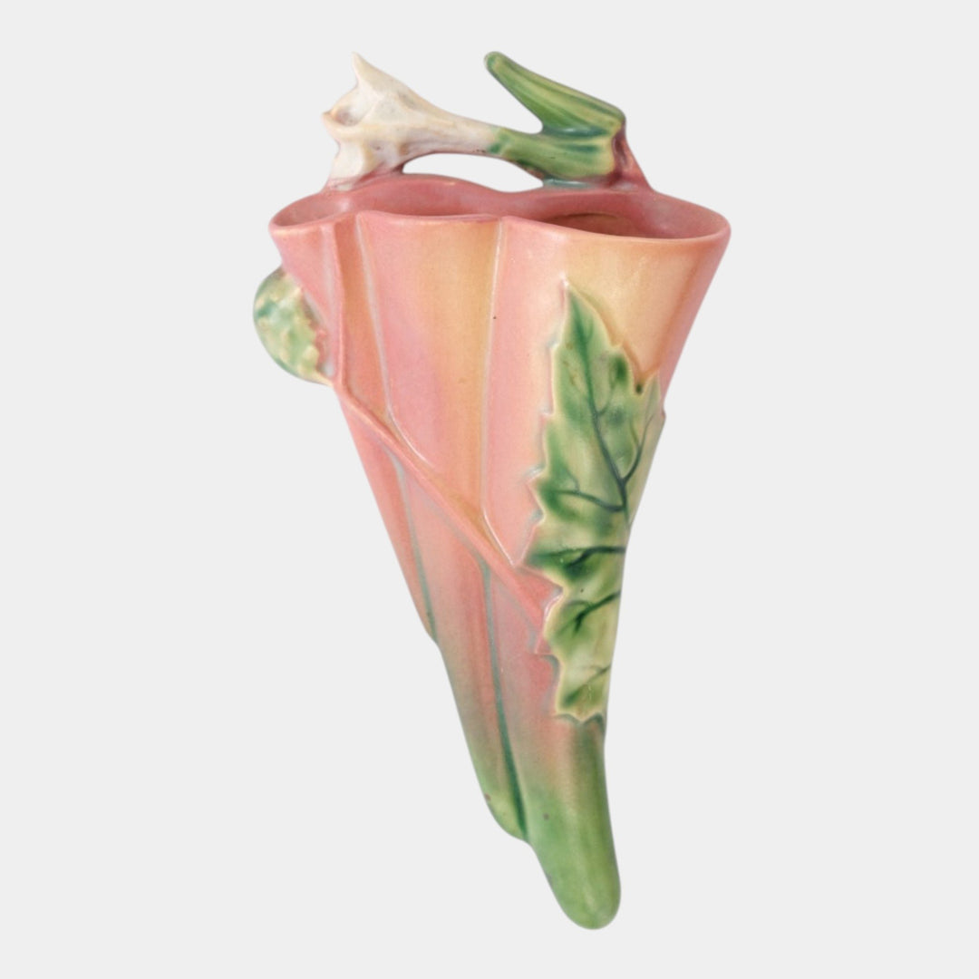 Roseville Thornapple Pink 1937 Vintage Art Deco Pottery Wall Pocket 1280-8