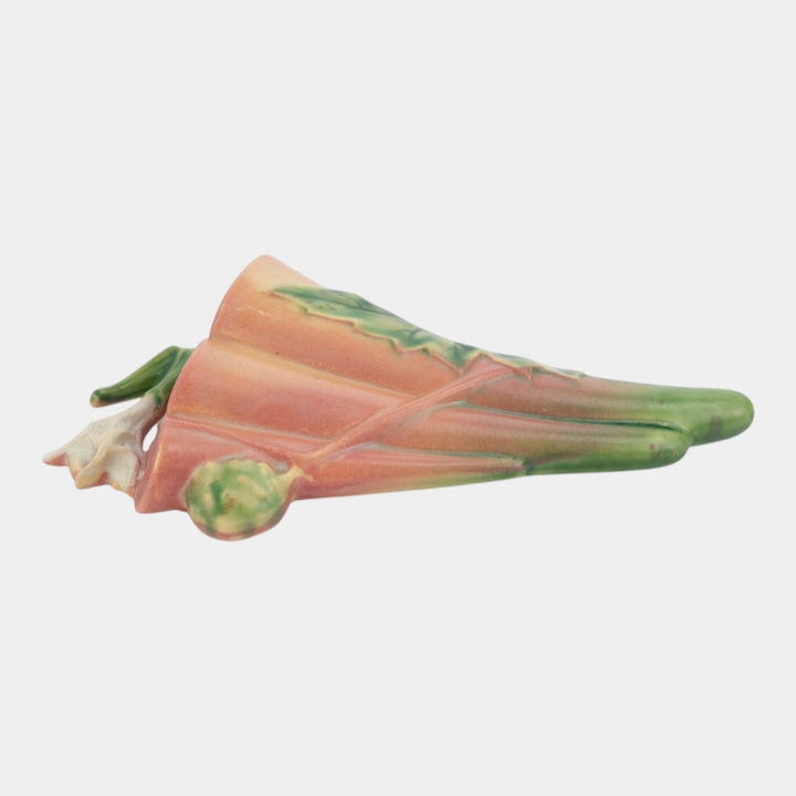Roseville Thornapple Pink 1937 Vintage Art Deco Pottery Wall Pocket 1280-8