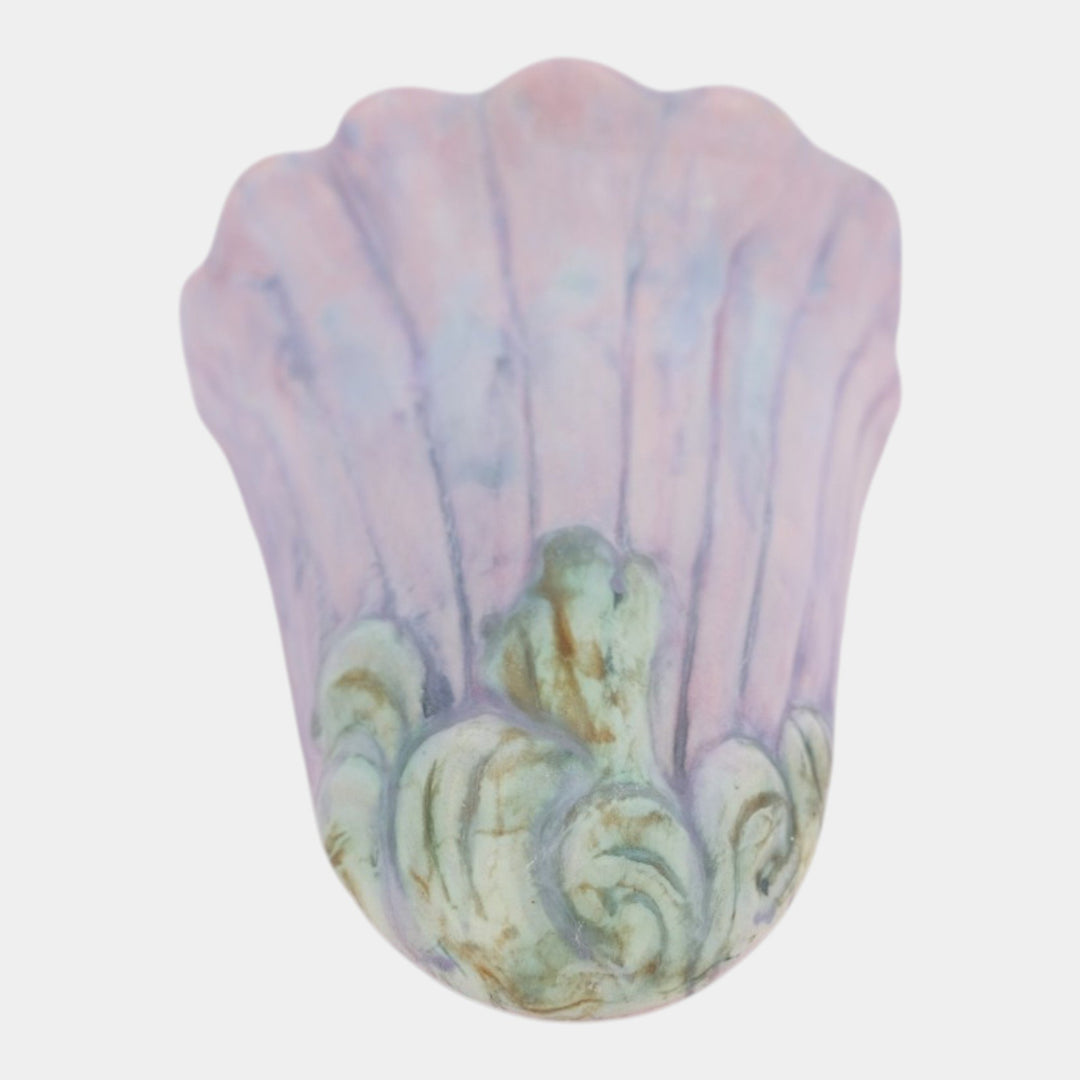 Weller Sabrinian 1920s Vintage Art Pottery Pastel Pink Purple Wall Pocket