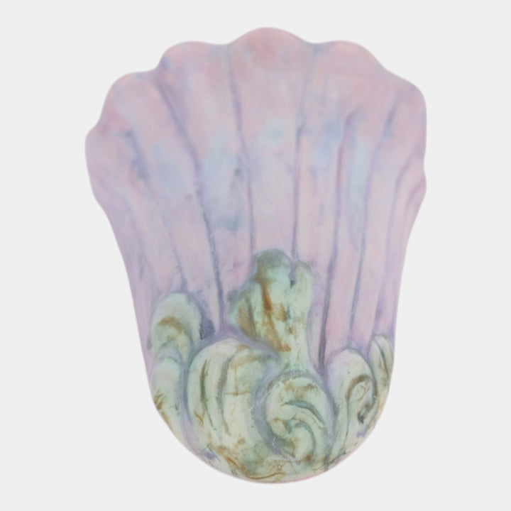 Weller Sabrinian 1920s Vintage Art Pottery Pastel Pink Purple Wall Pocket