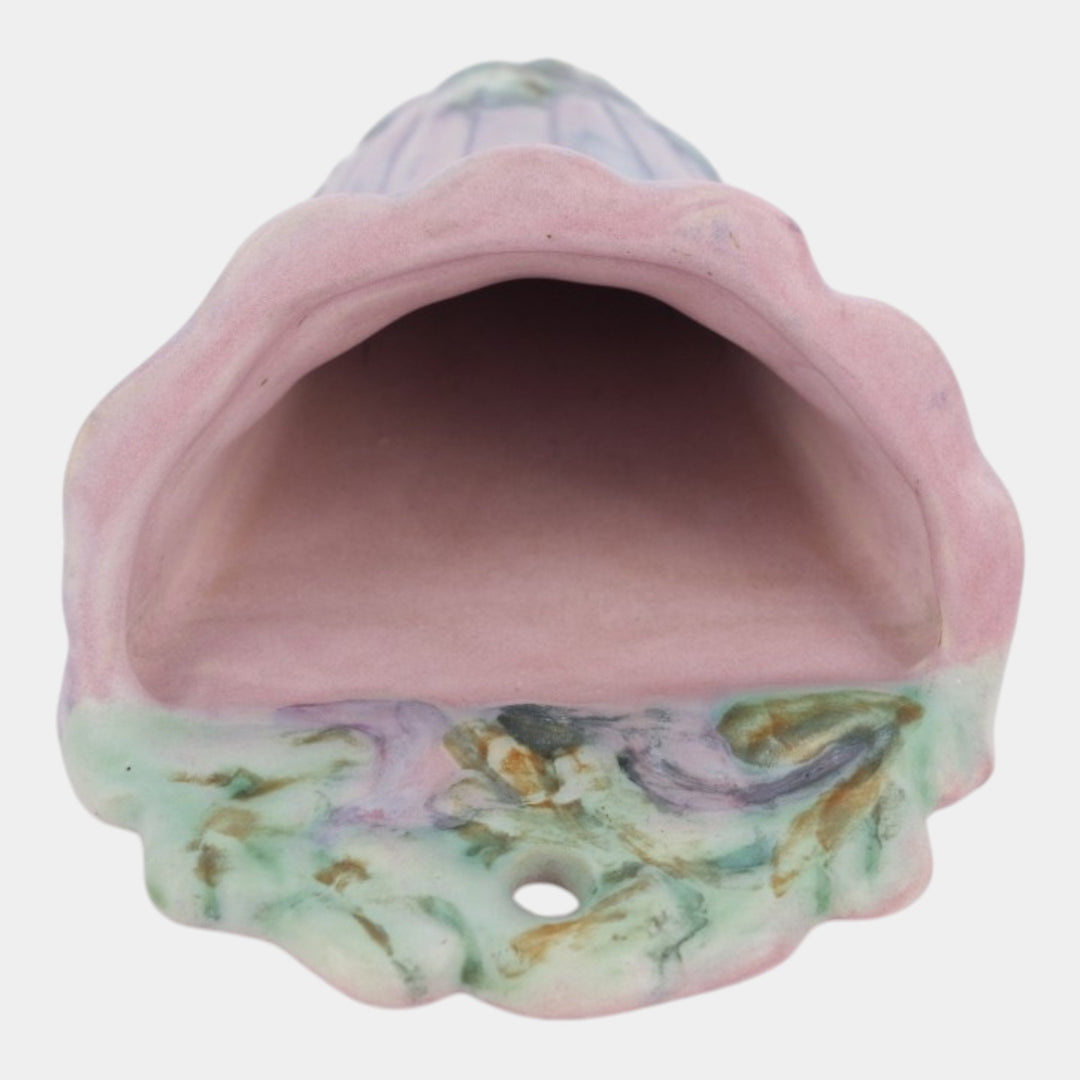 Weller Sabrinian 1920s Vintage Art Pottery Pastel Pink Purple Wall Pocket