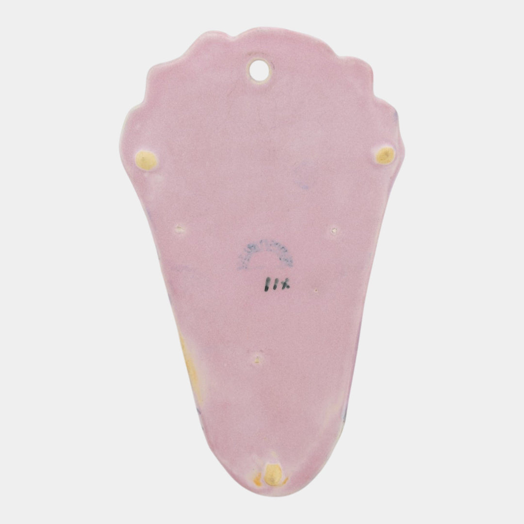 Weller Sabrinian 1920s Vintage Art Pottery Pastel Pink Purple Wall Pocket