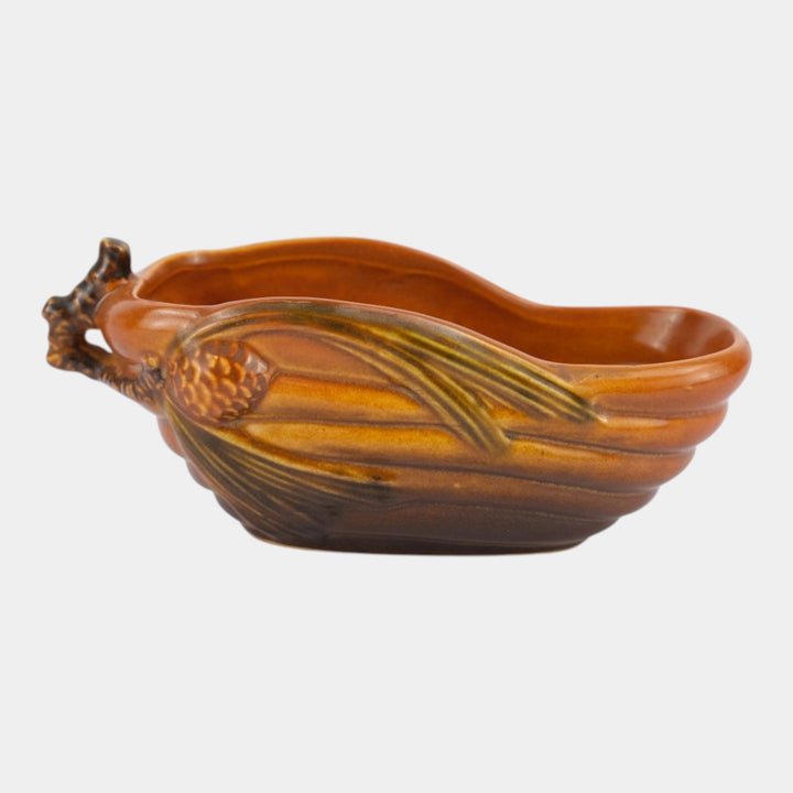 Roseville Pine Cone Brown 1940 Mid Century Modern Pottery Ceramic Planter 455-6