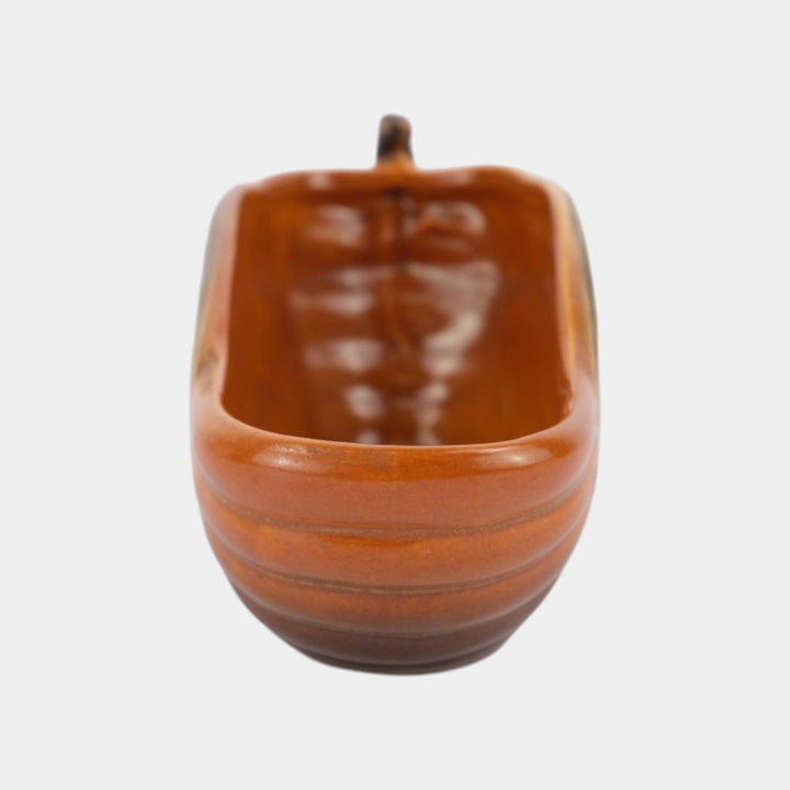 Roseville Pine Cone Brown 1940 Mid Century Modern Pottery Ceramic Planter 455-6