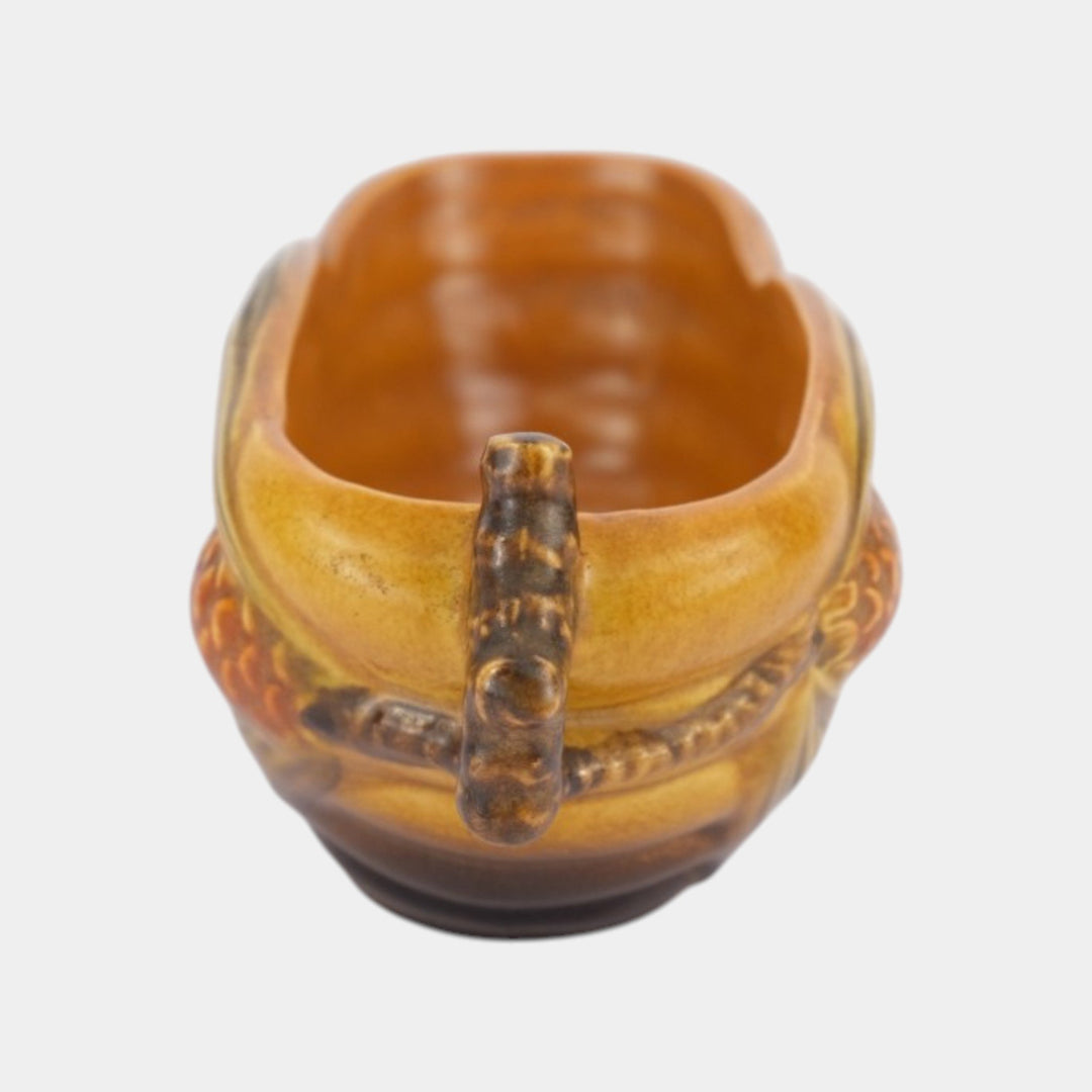 Roseville Pine Cone Brown 1940 Mid Century Modern Pottery Ceramic Planter 455-6
