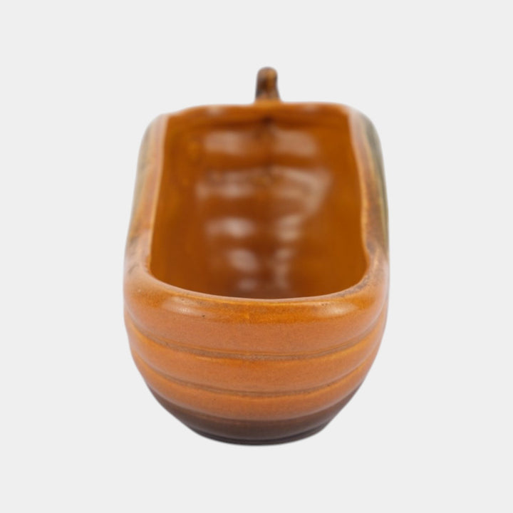 Roseville Pine Cone Brown 1940 Mid Century Modern Pottery Ceramic Planter 455-6