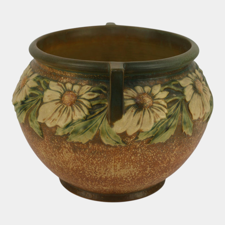 Roseville Dahlrose 1928 Vintage Pottery Jardiniere Planter For Pedestal 614-10