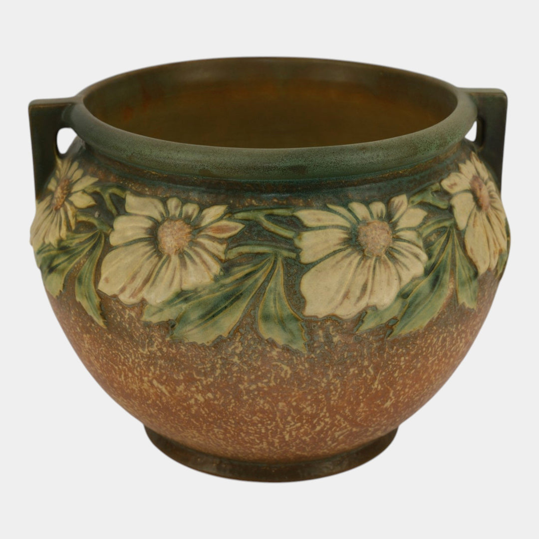 Roseville Dahlrose 1928 Vintage Pottery Jardiniere Planter For Pedestal 614-10