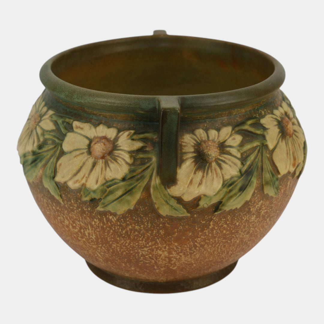 Roseville Dahlrose 1928 Vintage Pottery Jardiniere Planter For Pedestal 614-10