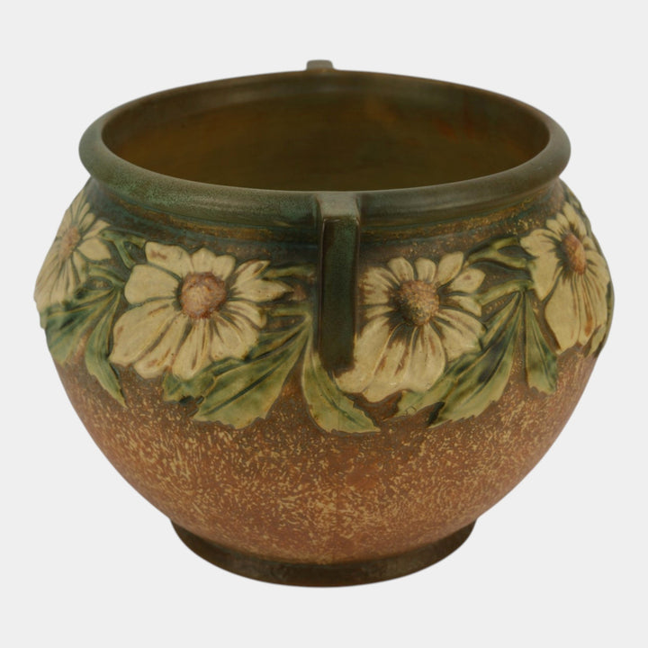 Roseville Dahlrose 1928 Vintage Pottery Jardiniere Planter For Pedestal 614-10