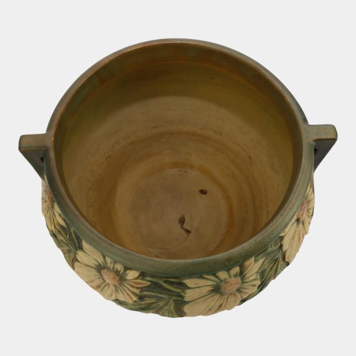 Roseville Dahlrose 1928 Vintage Pottery Jardiniere Planter For Pedestal 614-10