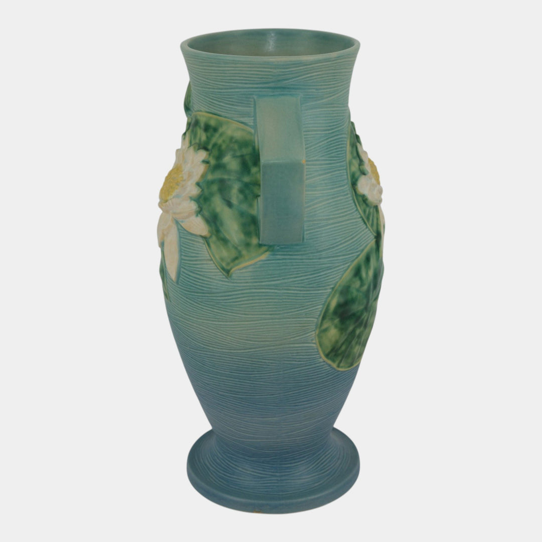 Roseville Water Lily Blue 1943 Vintage Art Deco Pottery Ceramic Floor Vase 85-18
