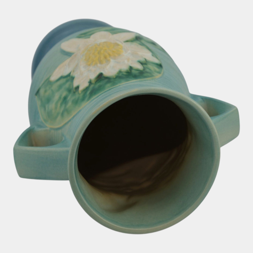 Roseville Water Lily Blue 1943 Vintage Art Deco Pottery Ceramic Floor Vase 85-18