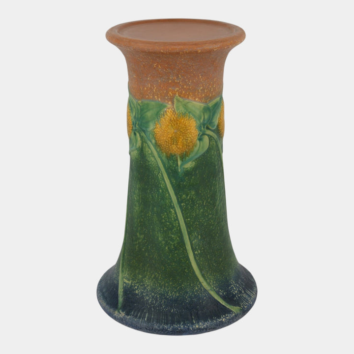 Roseville Sunflower 1930 Arts And Crafts Pottery Pedestal for Jardiniere 619-10