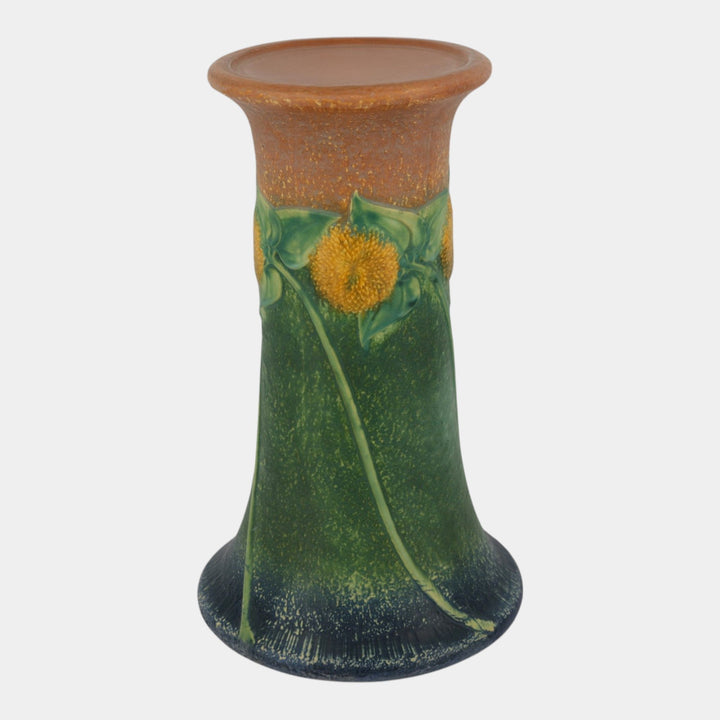 Roseville Sunflower 1930 Arts And Crafts Pottery Pedestal for Jardiniere 619-10