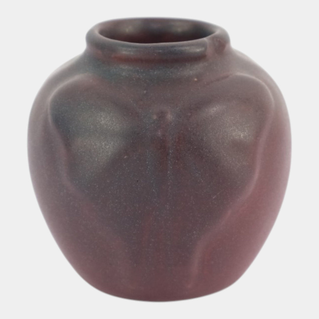 Van Briggle 1920 Arts And Crafts Pottery Matte Mulberry Ceramic Butterfly Vase