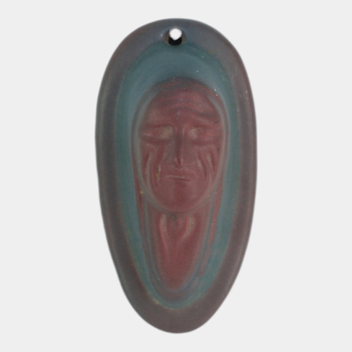 Van Briggle 1920s Art Pottery Native American Mulberry Red Wall Plaque Hanging