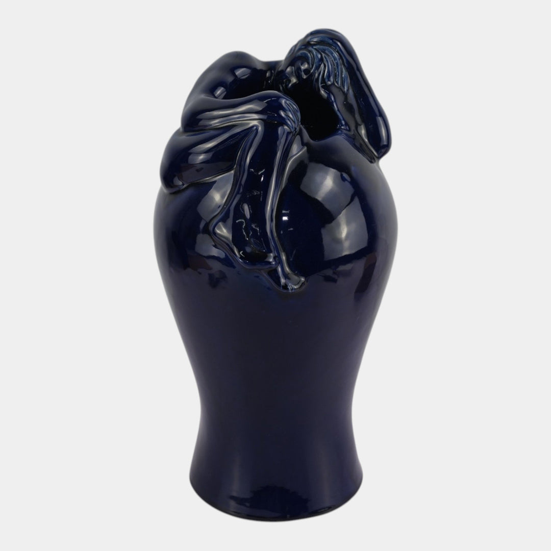 Van Briggle Vintage Arts And Crafts Pottery Cobalt Blue Despondency Floor Vase