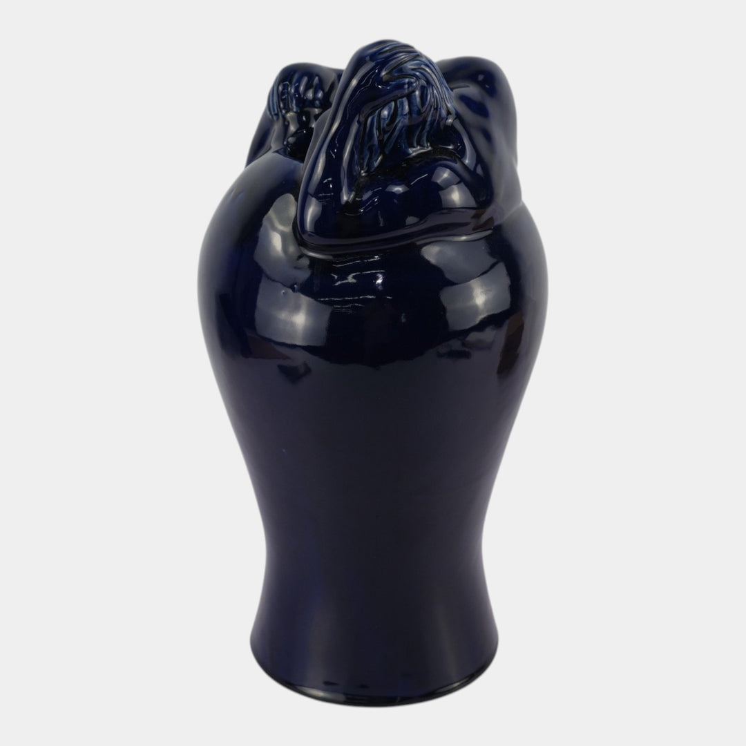 Van Briggle Vintage Arts And Crafts Pottery Cobalt Blue Despondency Floor Vase