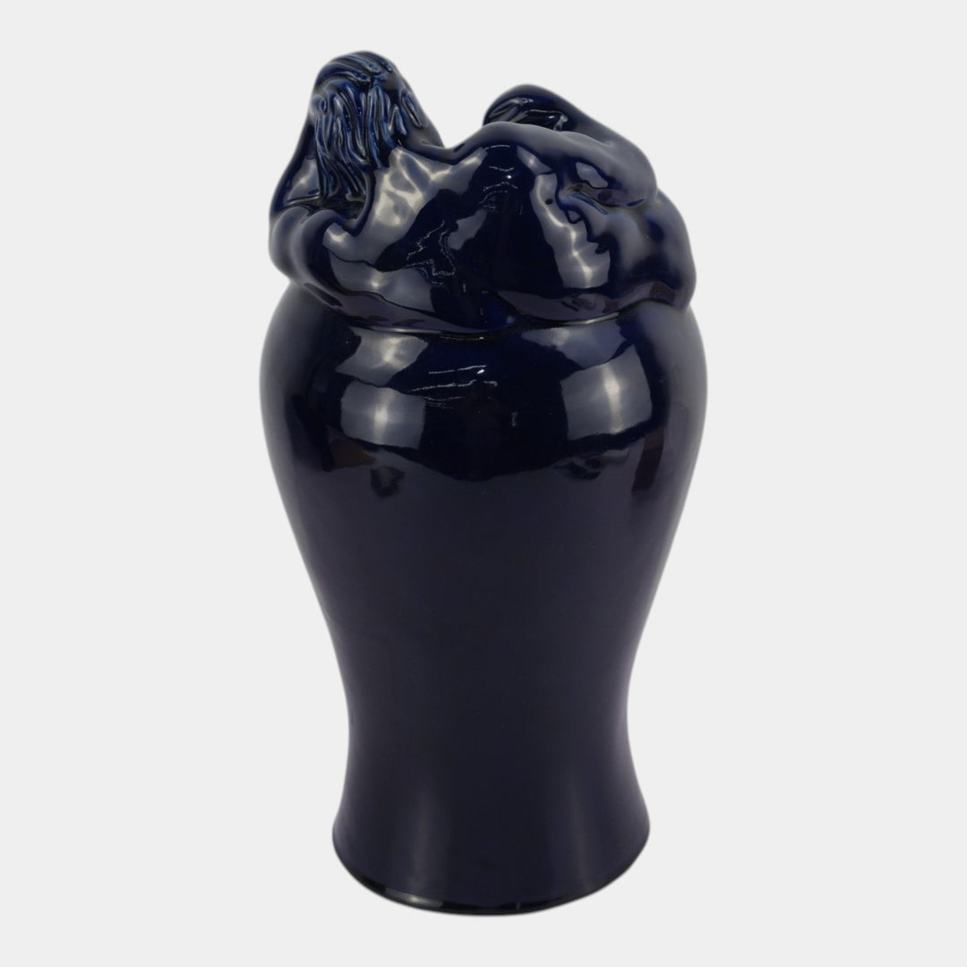 Van Briggle Vintage Arts And Crafts Pottery Cobalt Blue Despondency Floor Vase
