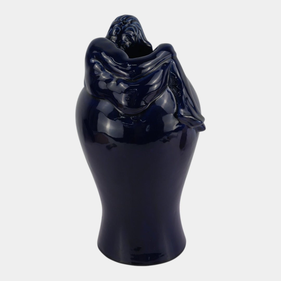 Van Briggle Vintage Arts And Crafts Pottery Cobalt Blue Despondency Floor Vase