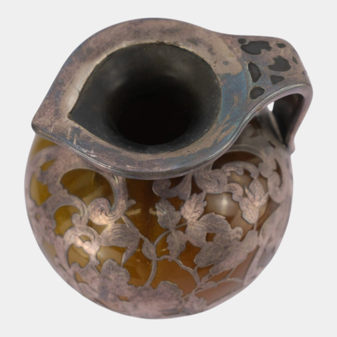Rookwood 1893 Art Pottery Silver Overlay Standard Glaze Pitcher 668 Strafer