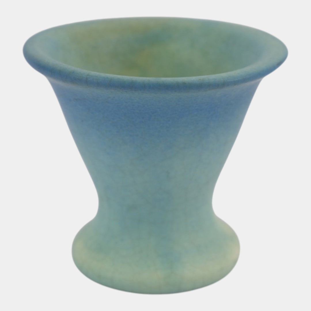 Van Briggle 1930s Ming Blue Glaze Arts & Crafts Art Pottery Trumpet Vase