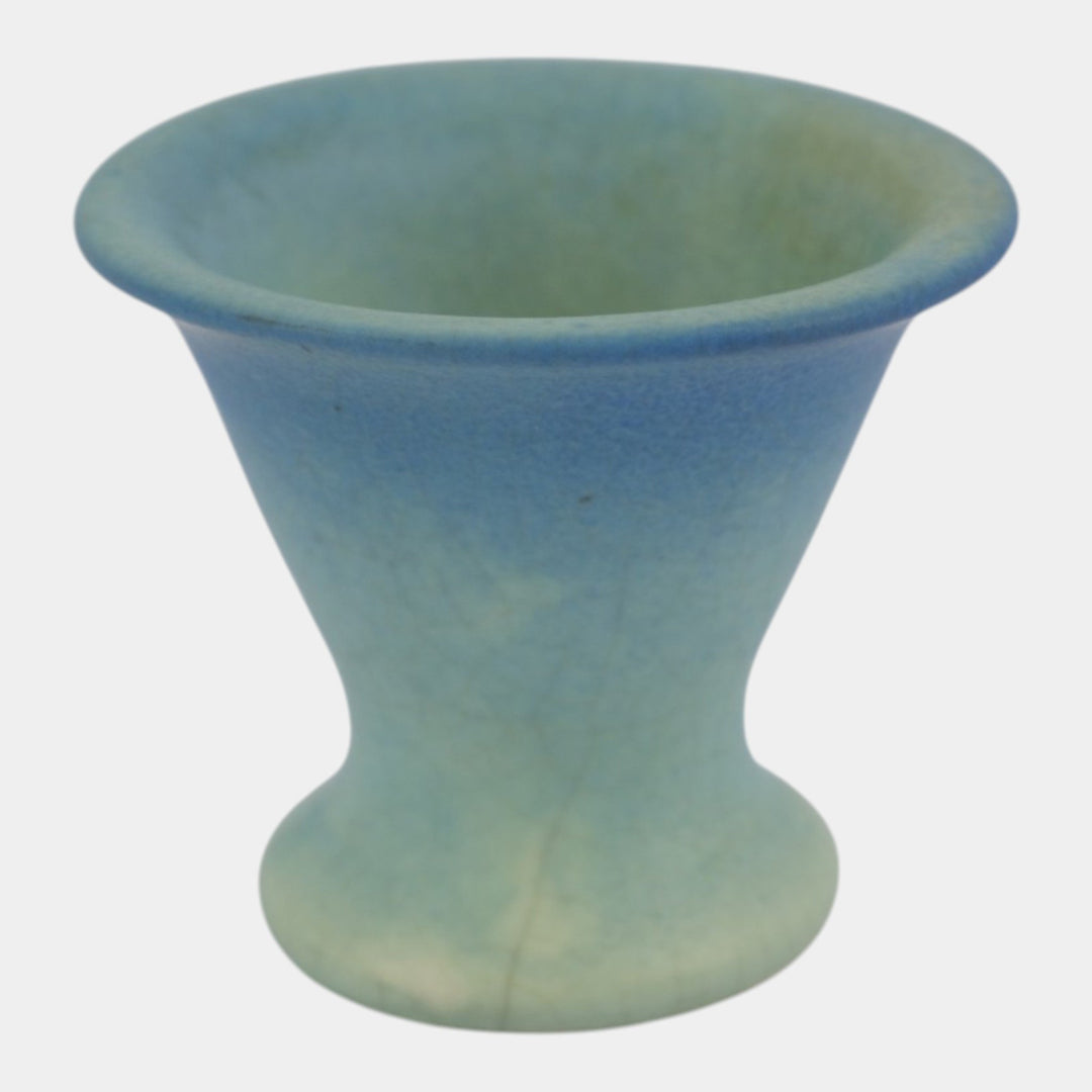 Van Briggle 1930s Ming Blue Glaze Arts & Crafts Art Pottery Trumpet Vase