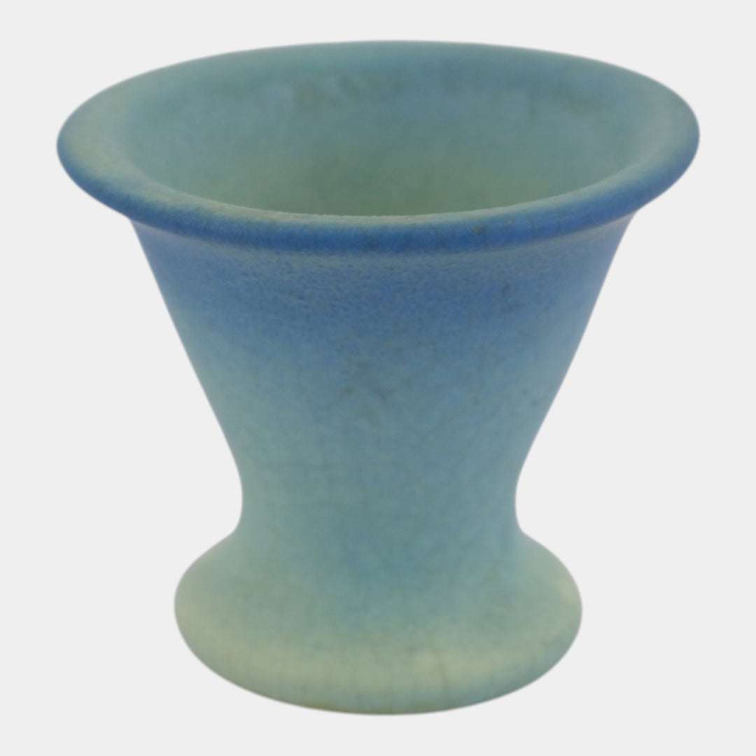 Van Briggle 1930s Ming Blue Glaze Arts & Crafts Art Pottery Trumpet Vase