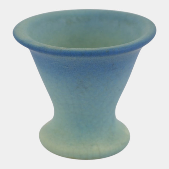 Van Briggle 1930s Ming Blue Glaze Arts & Crafts Art Pottery Trumpet Vase