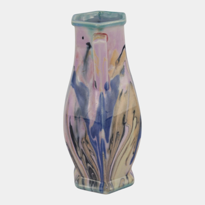 Mueller Pottery Illinois 1920s Vintage Art Deco Pottery Handled Ceramic Vase