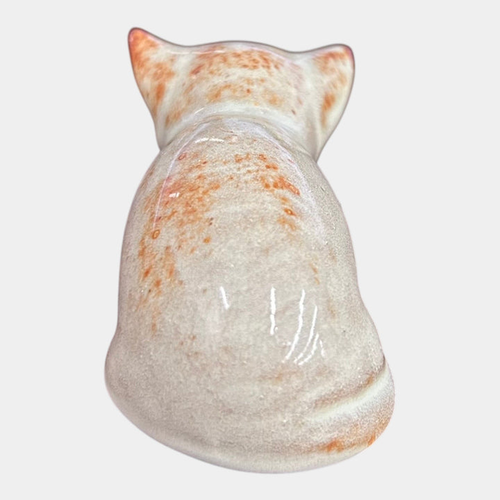 Nicodemus Pottery Glossy Brown Sleeping Kitten Figural Art Pottery Cat Figurine