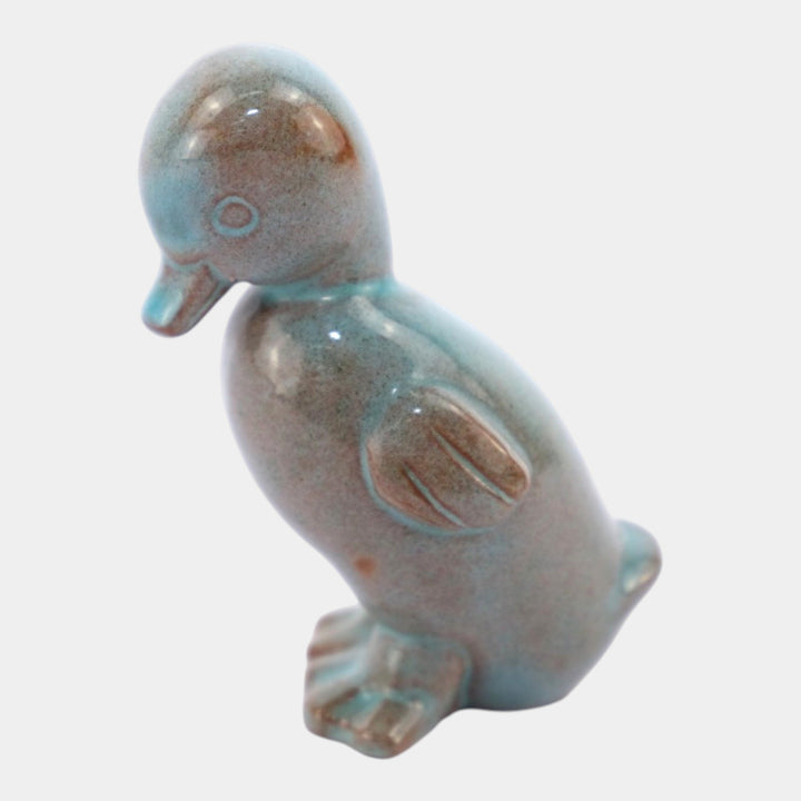 Nicodemus Pottery Mid Century Blue Brown Duckling Figural Art Pottery Figurine