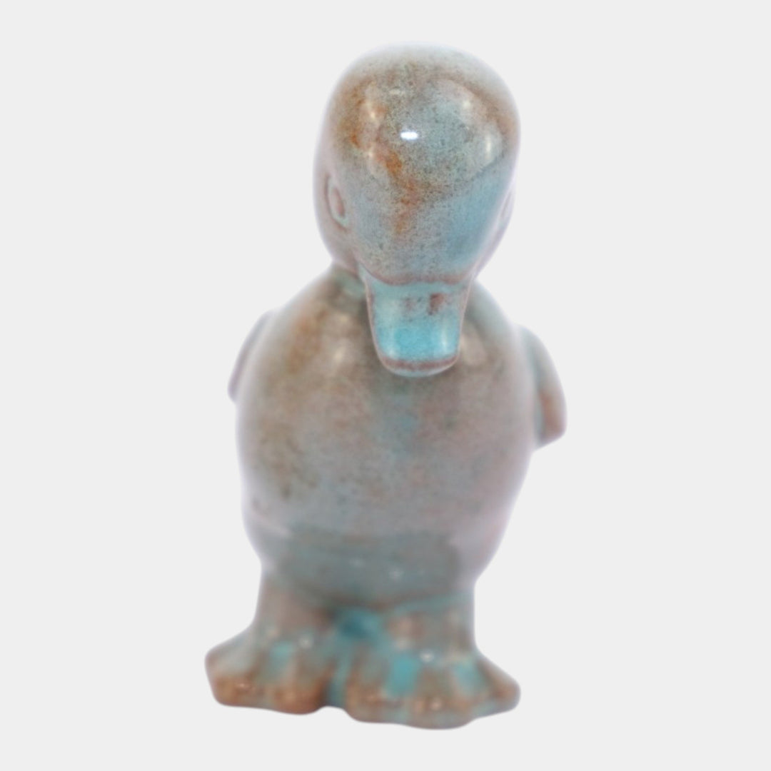 Nicodemus Pottery Mid Century Blue Brown Duckling Figural Art Pottery Figurine