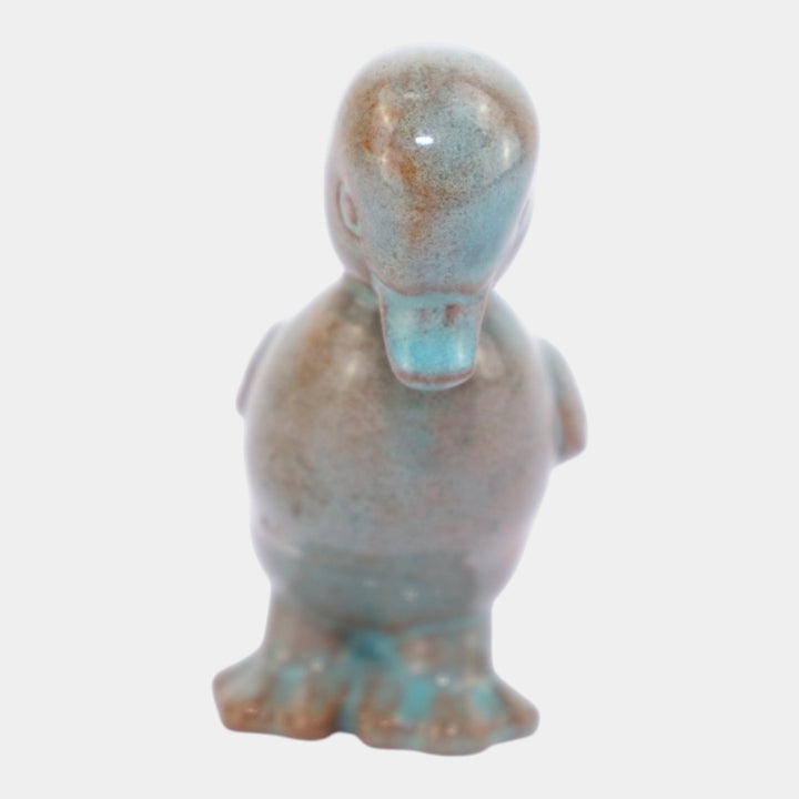 Nicodemus Pottery Mid Century Blue Brown Duckling Figural Art Pottery Figurine