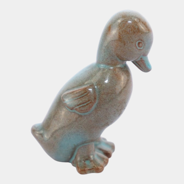 Nicodemus Pottery Mid Century Blue Brown Duckling Figural Art Pottery Figurine