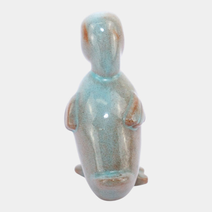 Nicodemus Pottery Mid Century Blue Brown Duckling Figural Art Pottery Figurine