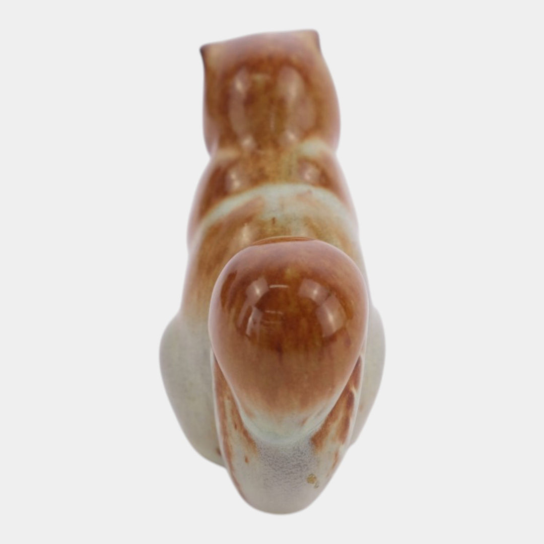 Nicodemus Pottery Glossy Brown Squirrel Figural Art Pottery Animal Figurine