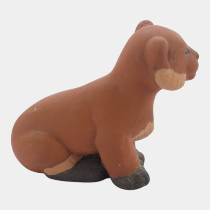 Nicodemus Vintage Art Pottery Brown Ceramic Lion Cub Figurine