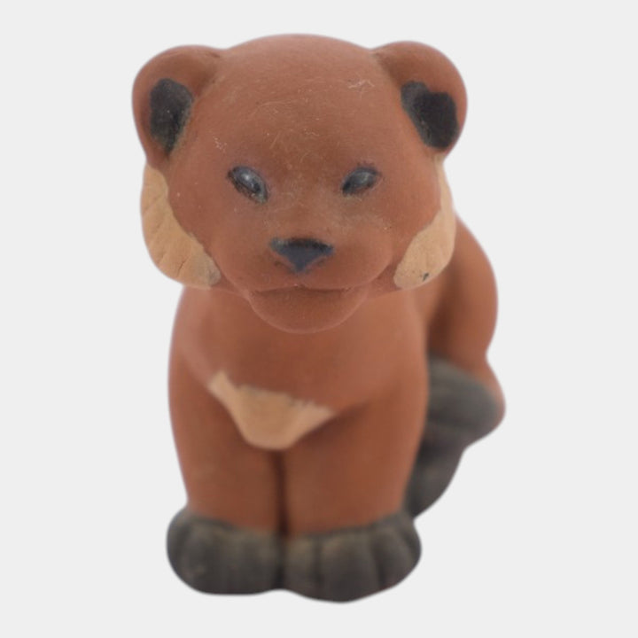 Nicodemus Vintage Art Pottery Brown Ceramic Lion Cub Figurine