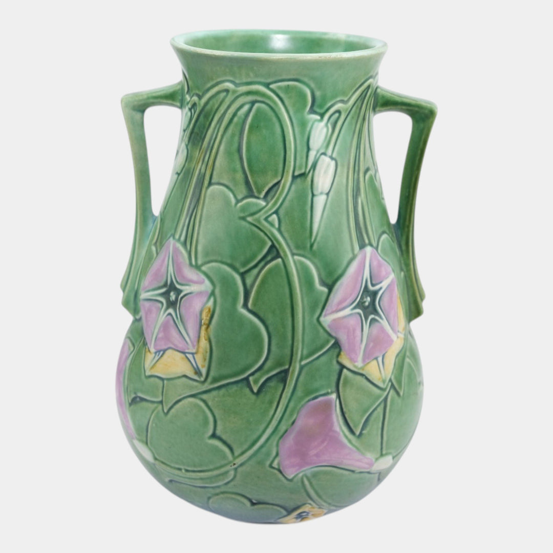 Roseville Morning Glory Green 1935 Vintage Art Pottery Ceramic Vase 730-10