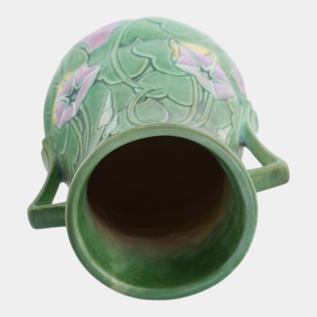 Roseville Morning Glory Green 1935 Vintage Art Pottery Ceramic Vase 730-10