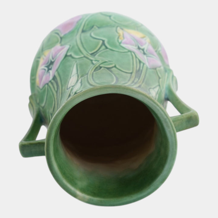 Roseville Morning Glory Green 1935 Vintage Art Pottery Ceramic Vase 730-10