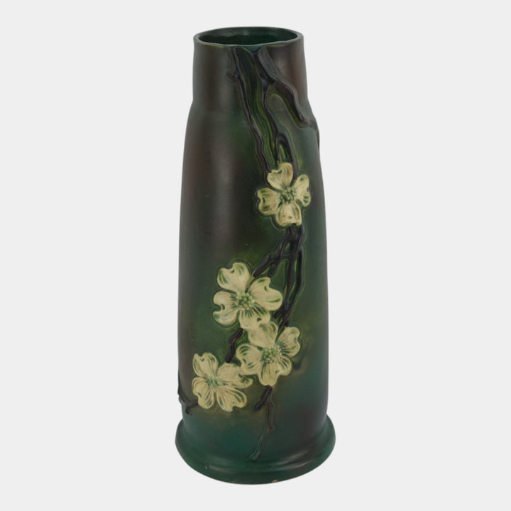 Roseville Dogwood Smooth Green 1920 Arts And Crafts Pottery Ceramic Floor Vase