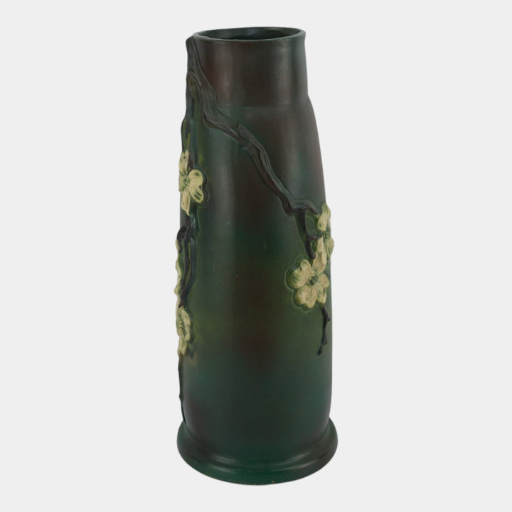 Roseville Dogwood Smooth Green 1920 Arts And Crafts Pottery Ceramic Floor Vase
