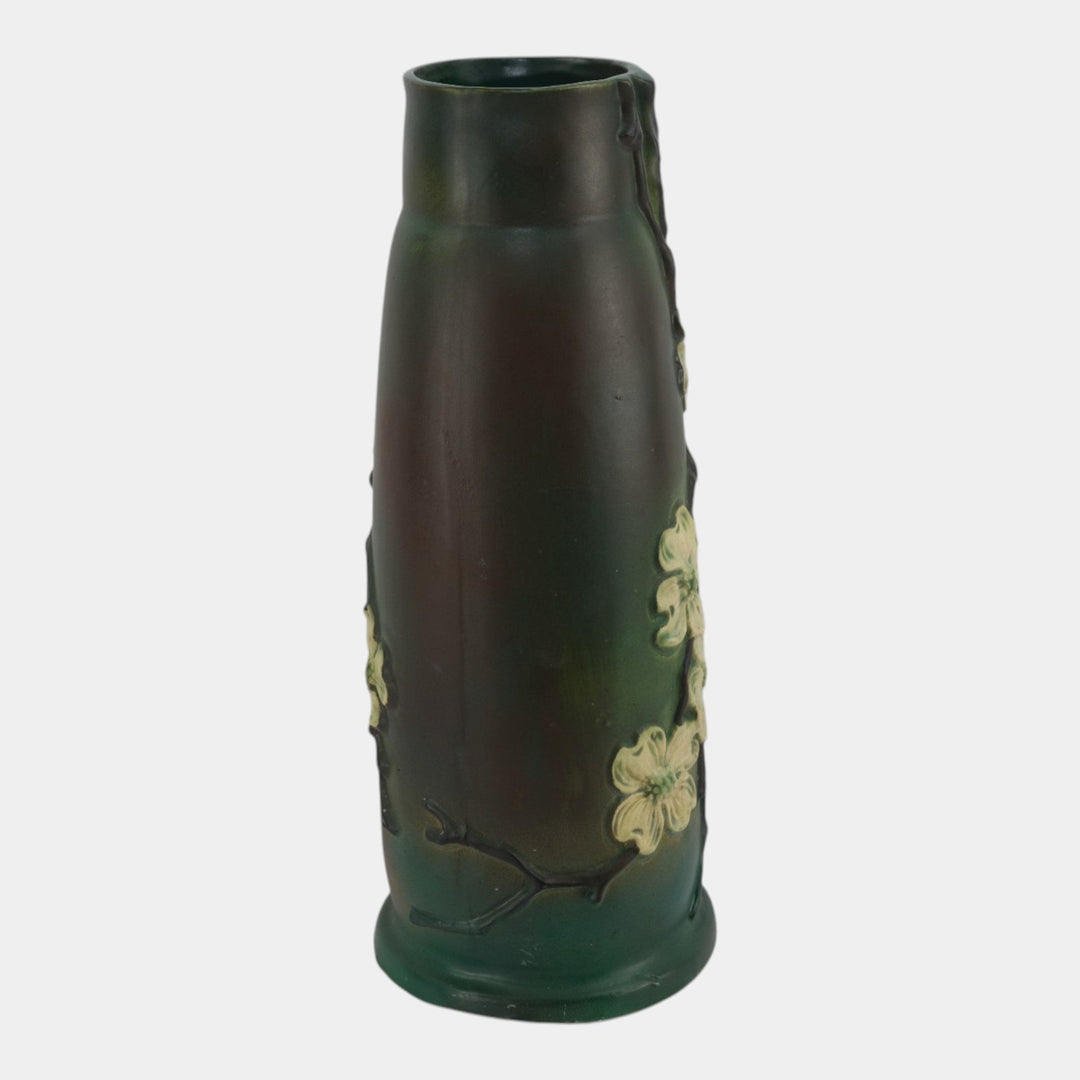 Roseville Dogwood Smooth Green 1920 Arts And Crafts Pottery Ceramic Floor Vase
