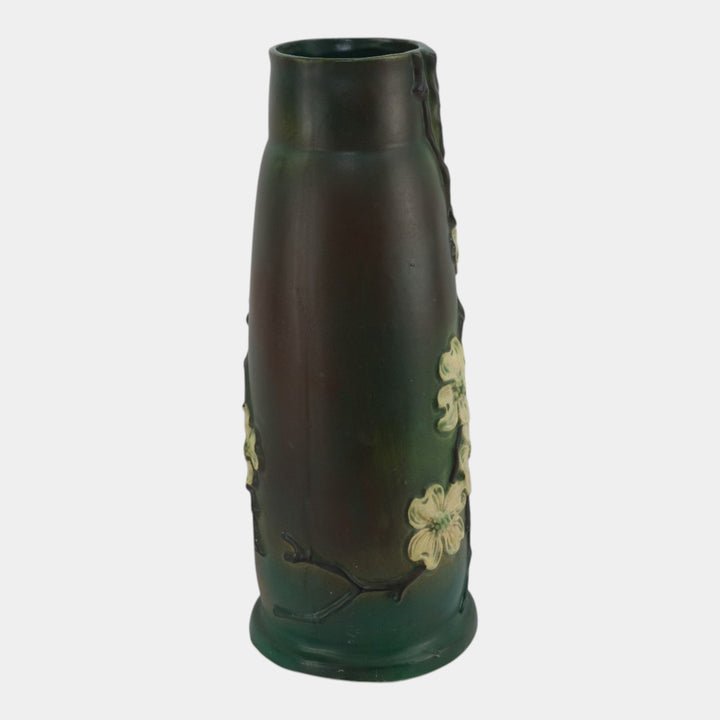 Roseville Dogwood Smooth Green 1920 Arts And Crafts Pottery Ceramic Floor Vase
