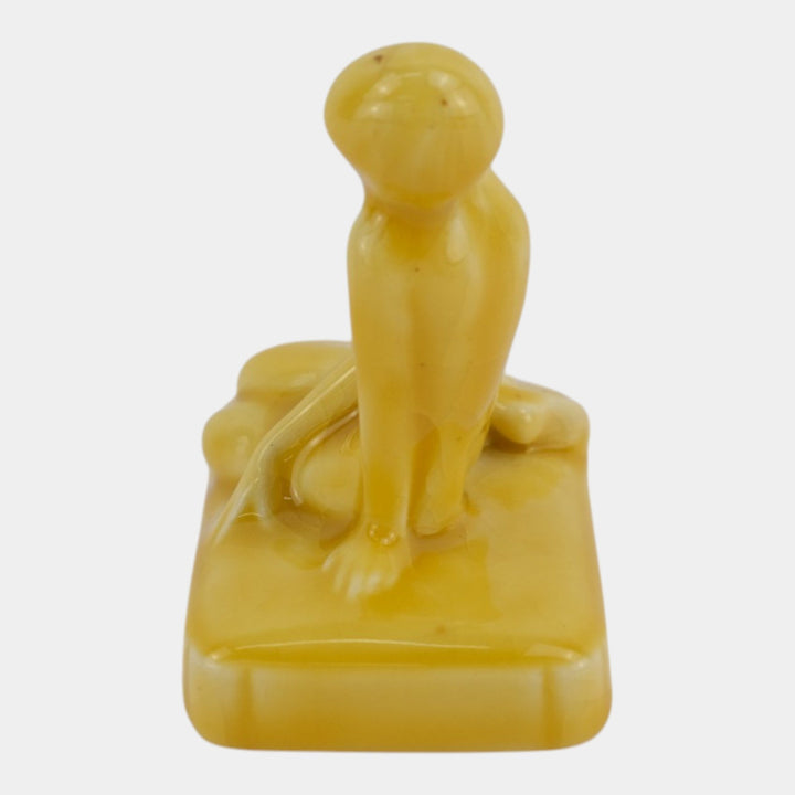 Rookwood 1925 Vintage Art Pottery Yellow Nude Female Paperweight Figurine 2868