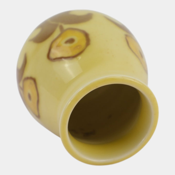 Rookwood 1952 Mid Century Modern Pottery Yellow Floral Ceramic Vase Holtkamp