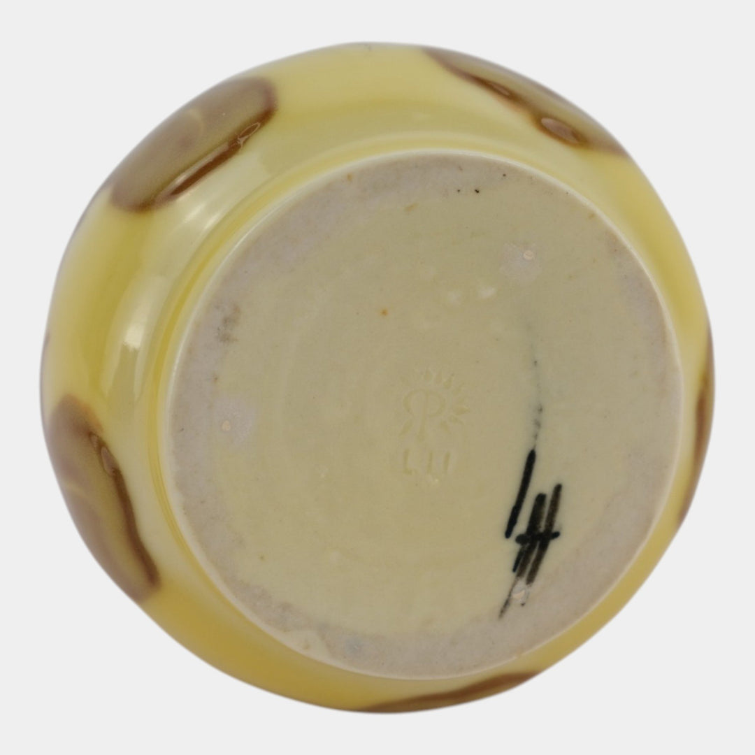 Rookwood 1952 Mid Century Modern Pottery Yellow Floral Ceramic Vase Holtkamp